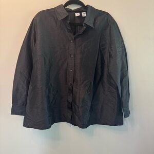 Classic Black Women's Button-Up Blouse 100% silk